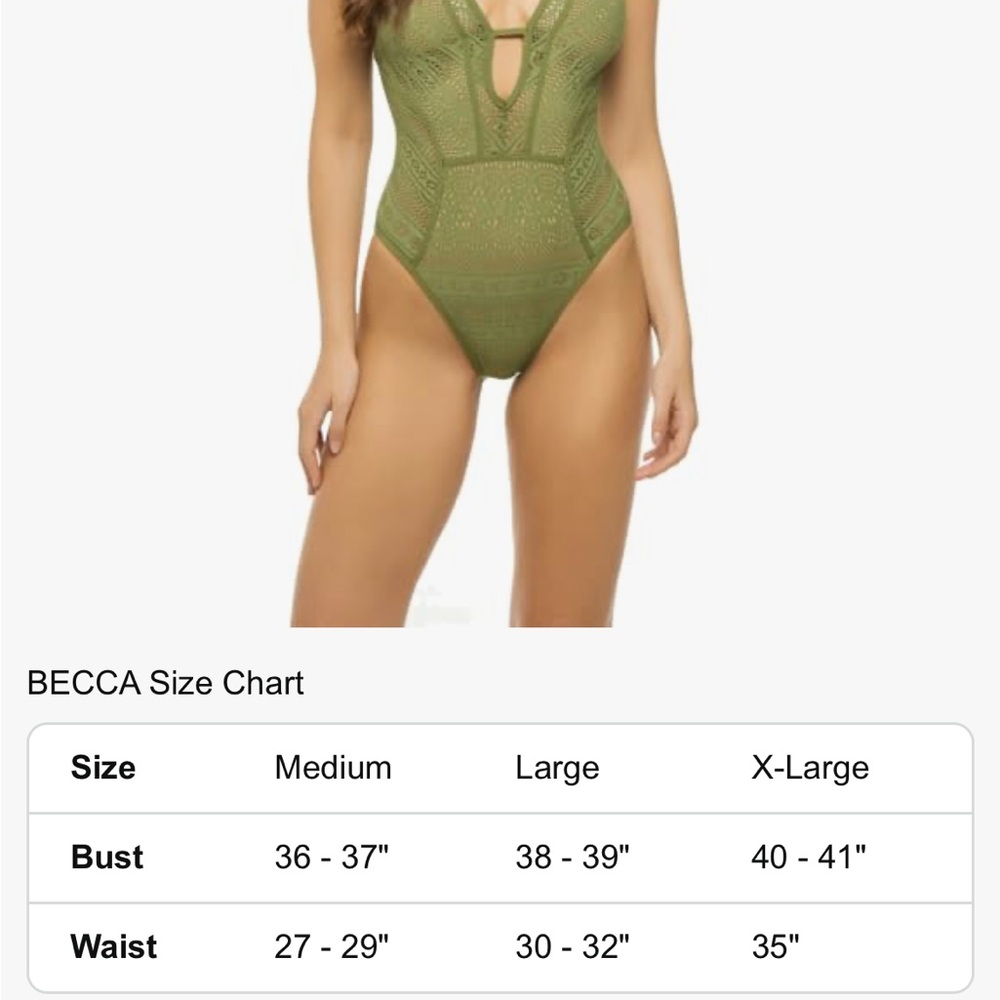 BECCA | Show & Tell Plunge One-Piece Swimsuit | Size: Medium | Green | NWT - Picture 3 of 7